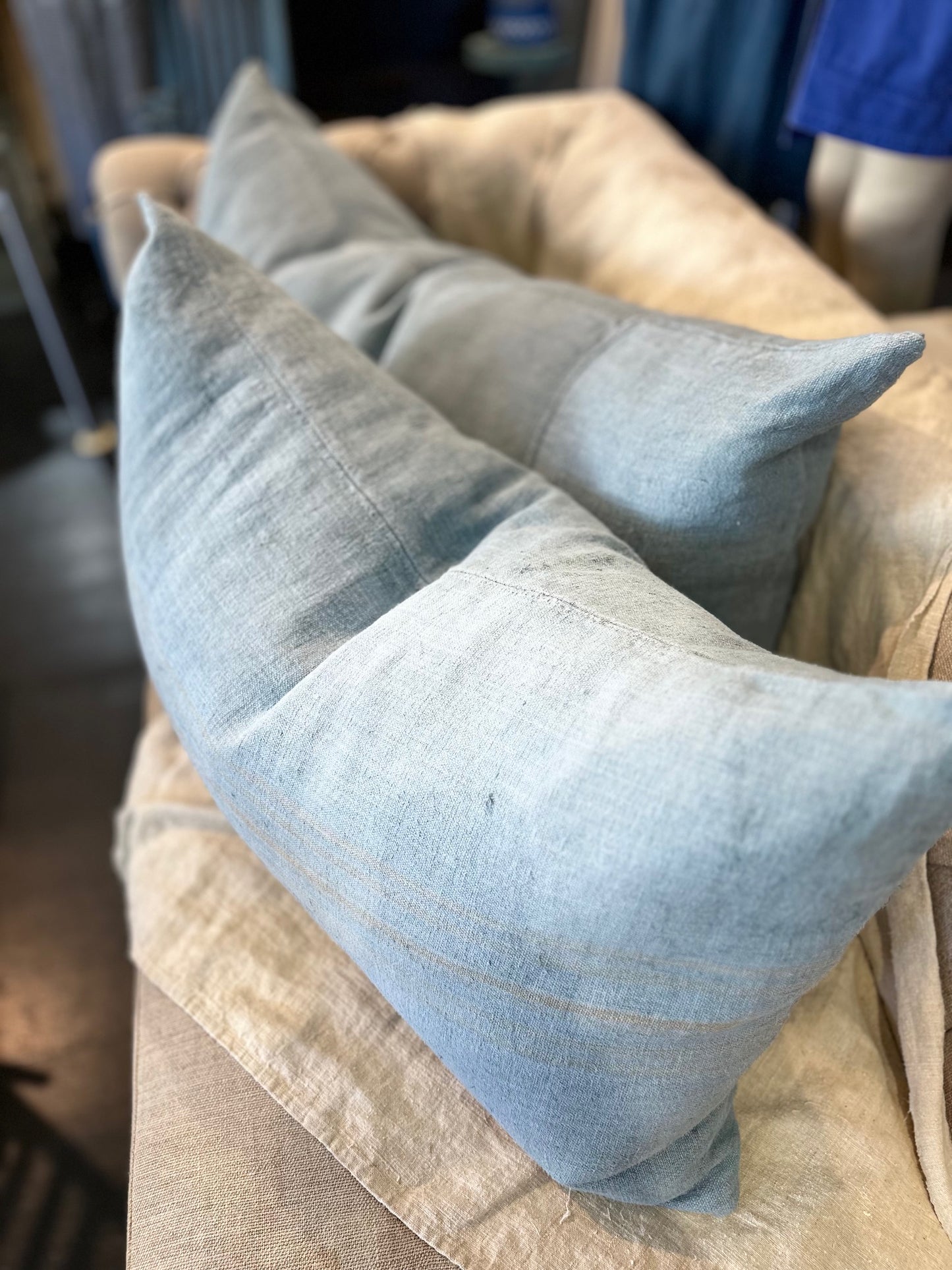 Grain Sack Down Filled Cushions