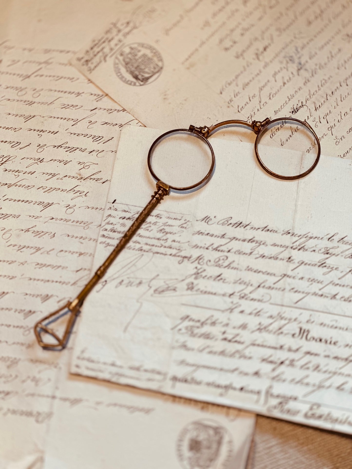 Pair 19th Century Folding Readers/Magnifiers