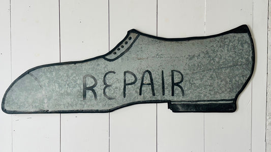 Shoe Repair Trade Sign on Wood