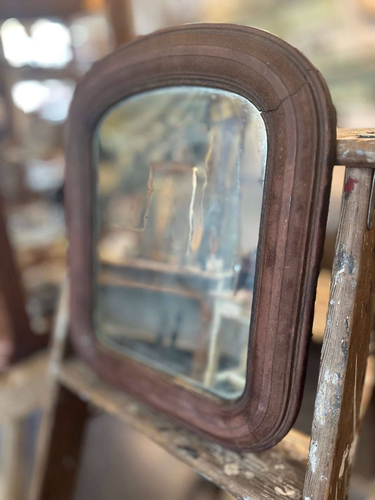 Small French 19th C Mirror with Original Glass