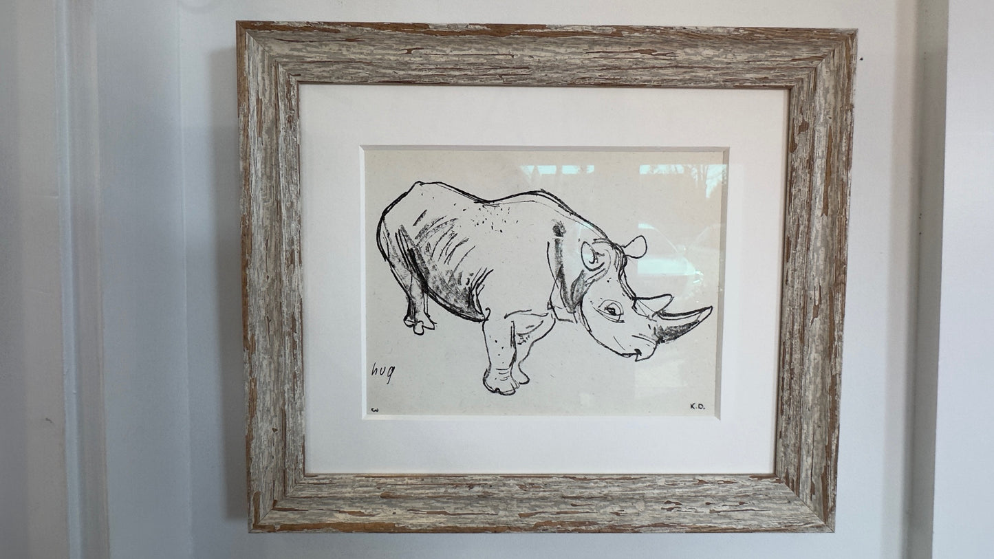 Charcoal Drawing of a Rhinoseros, by Hug