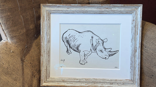 Charcoal Drawing of a Rhinoseros, by Hug