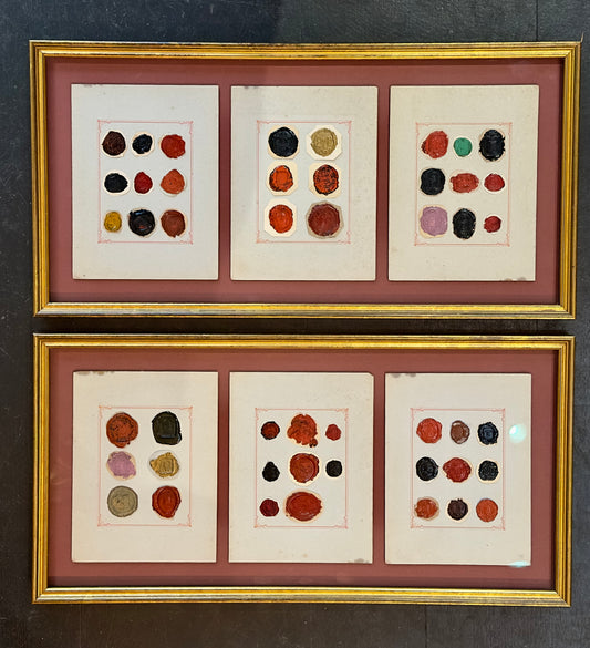 Framed Collection of French Wax Seals