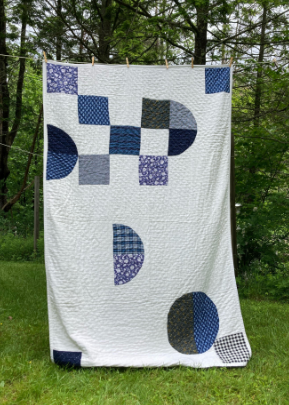 Blue and white Cotton Blanket