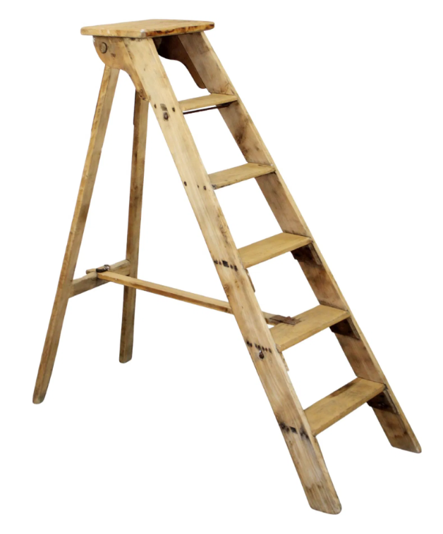 Early 20th Century French Pine Ladder