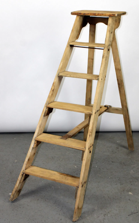 Early 20th Century French Pine Ladder