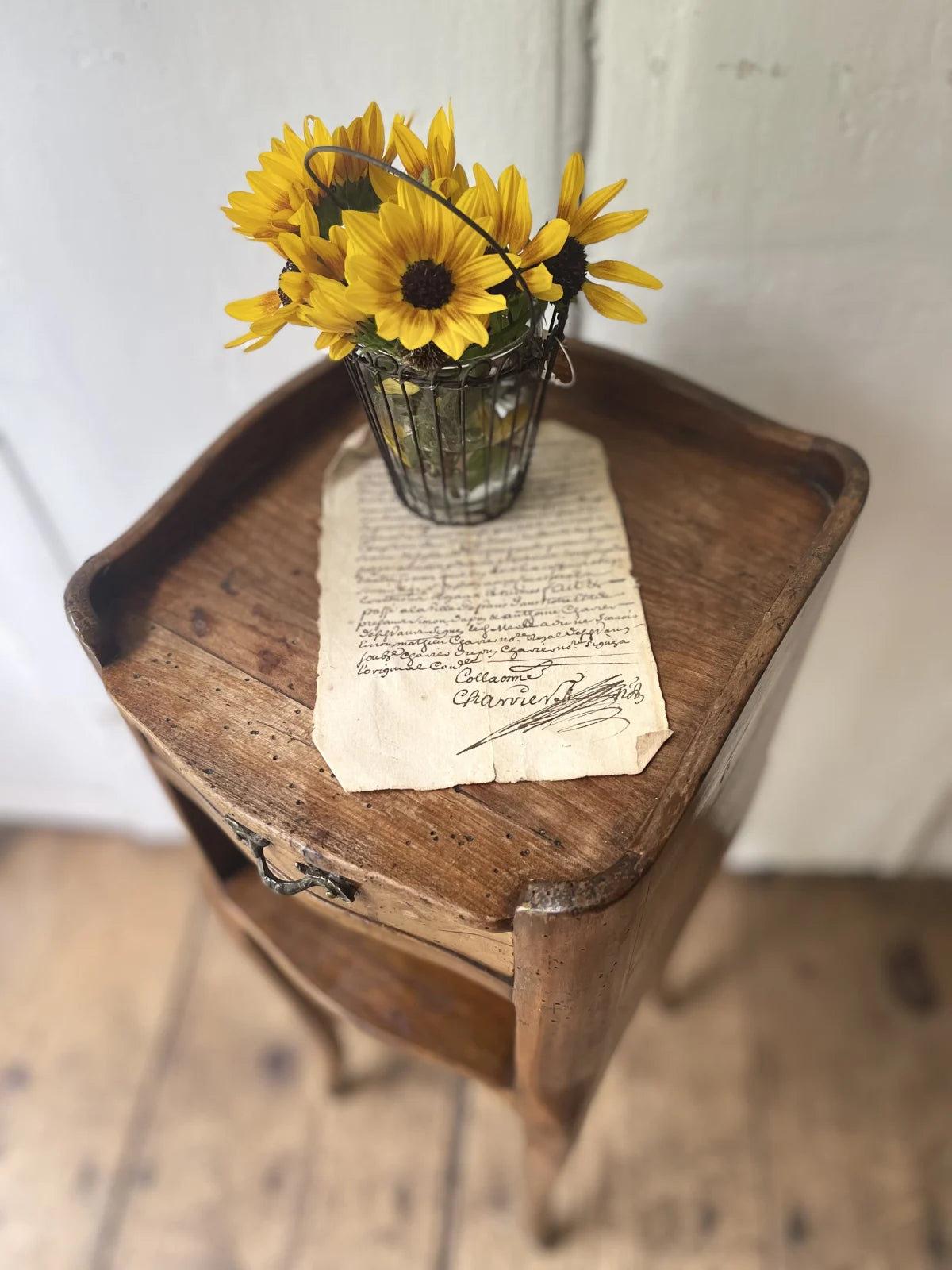 Single French Louis XVI Style Side Table with Drawer. c 1880