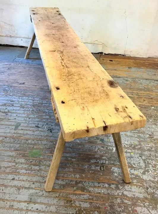 19th Century Very Long & Narrow French Bleached Oak Console Table