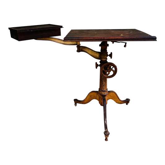 Mid 19th Century American Cast Iron Artists Adjustable Table