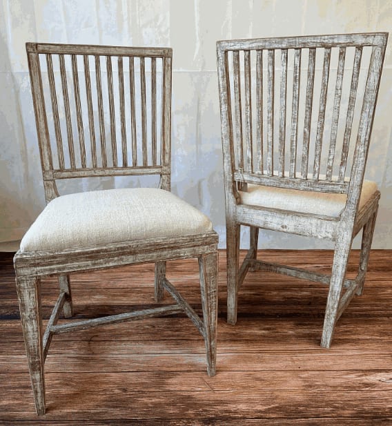 Pair Swedish Leksand Style Side Chairs