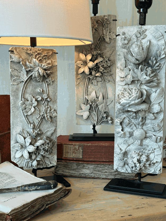 19th C Plaster Molding made into Table Lamps